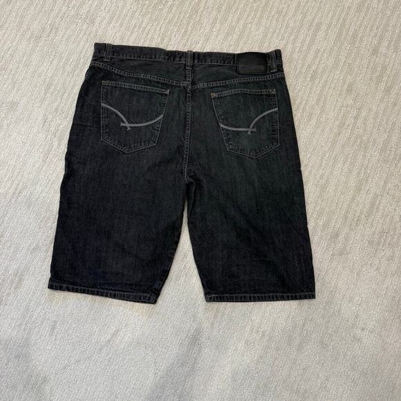 ECKO UNLTD Men's Black Denim Jean Shorts size 40 Hang em High y2k - Picture 2 of 8